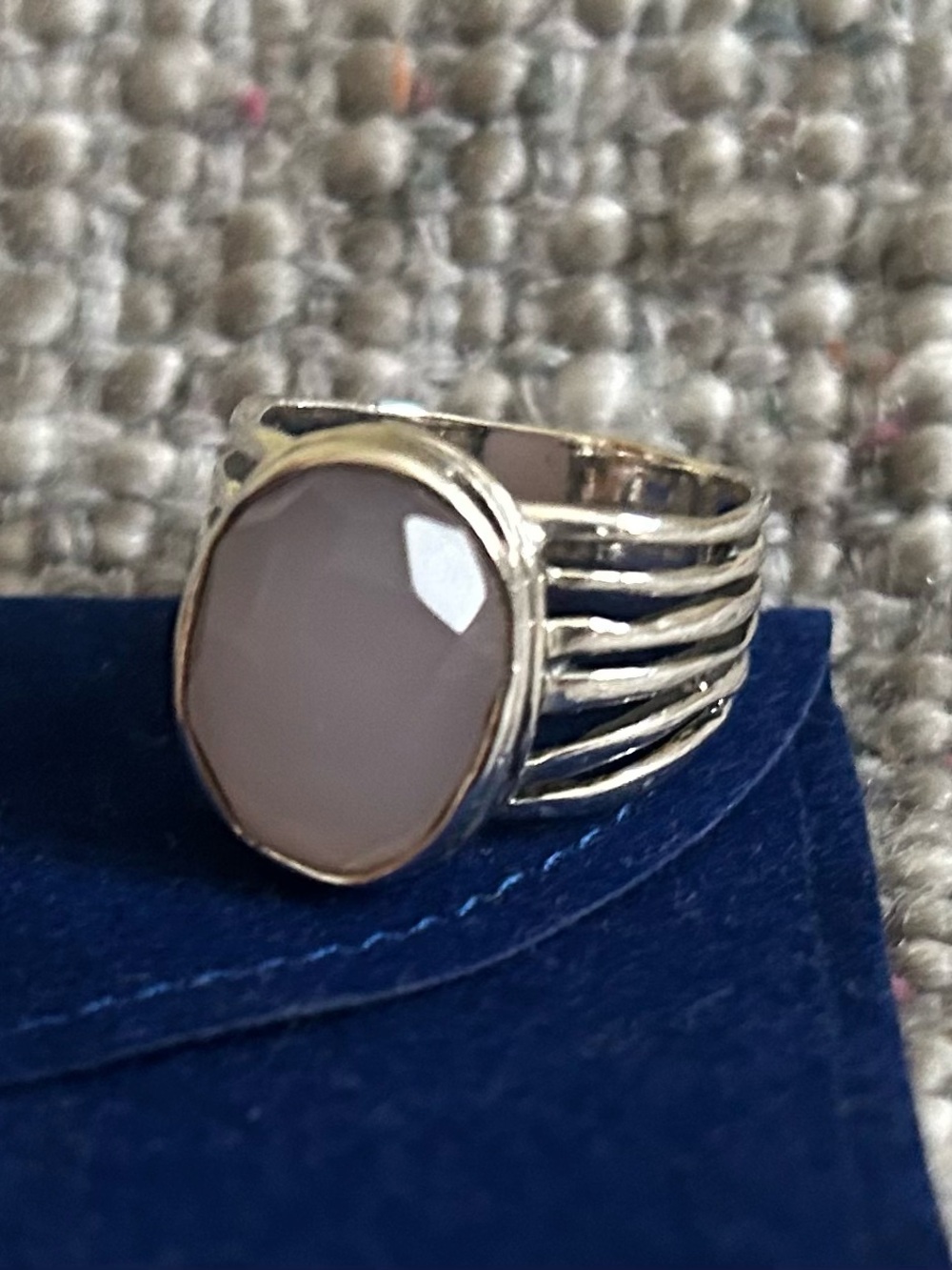 Retired Silpada Sterling Silver Faceted Pink Quartz Ring